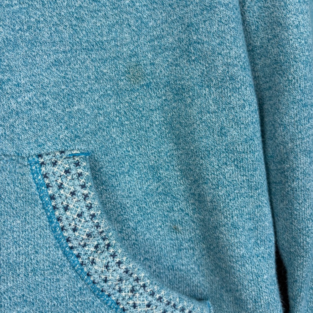 Roxy Womens Turquoise Heather Knit Crossover Hooded Pullover Sweatshirt Medium - Picture 2 of 7